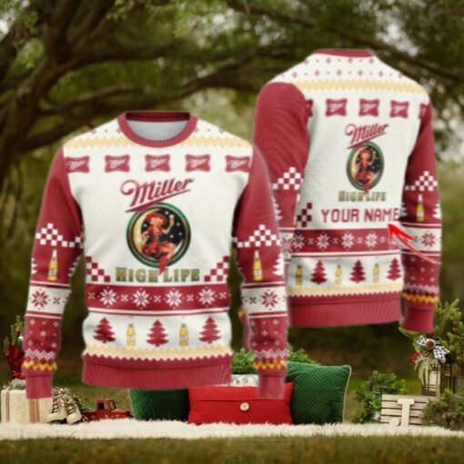 Personalized Miller High Life Classic Ugly Christmas Sweater