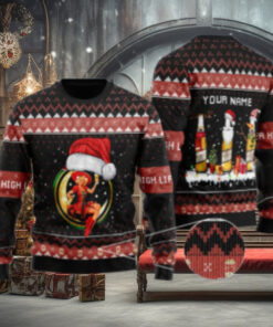 Personalized Miller High Life Santa Reindeer Snowflake Ugly Sweater