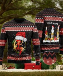 Personalized Miller High Life Santa Reindeer Snowflake Ugly Sweater