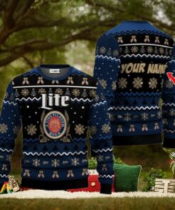 Personalized Miller Lite Holiday Cheer Ugly Sweater