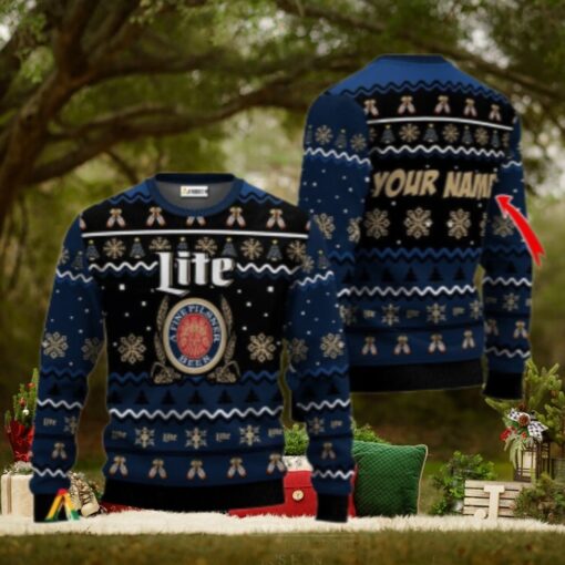 Personalized Miller Lite Holiday Cheer Ugly Sweater