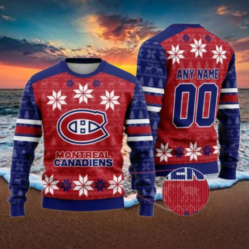 Personalized Montreal Canadiens Ugly Sweater For Christmas