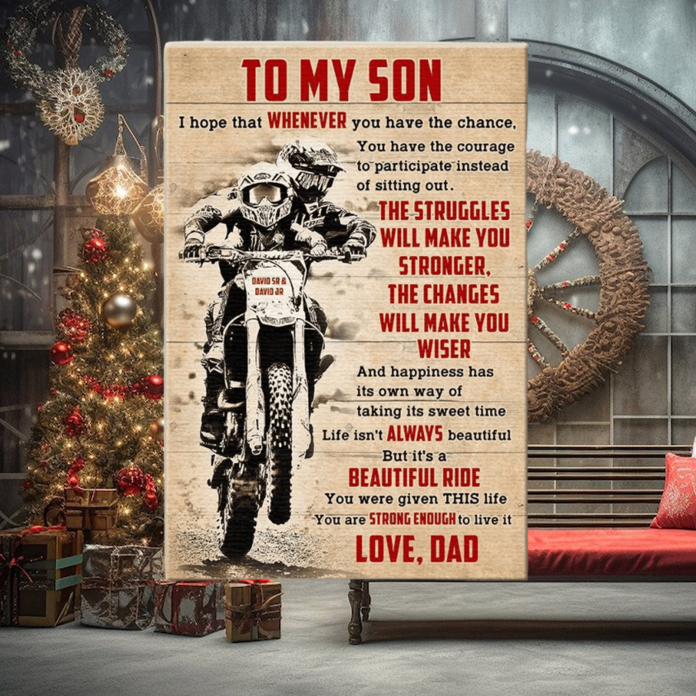 Personalized Motocross Father & Son Poster Struggles Will Make You Stronger Vintage Personalized Motocross Father & Son Poster Struggles Will Make You Stronger Vintage