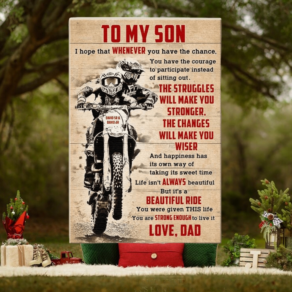 Personalized Motocross Father & Son Poster Struggles Will Make You Stronger Vintage Personalized Motocross Father & Son Poster Struggles Will Make You Stronger Vintage