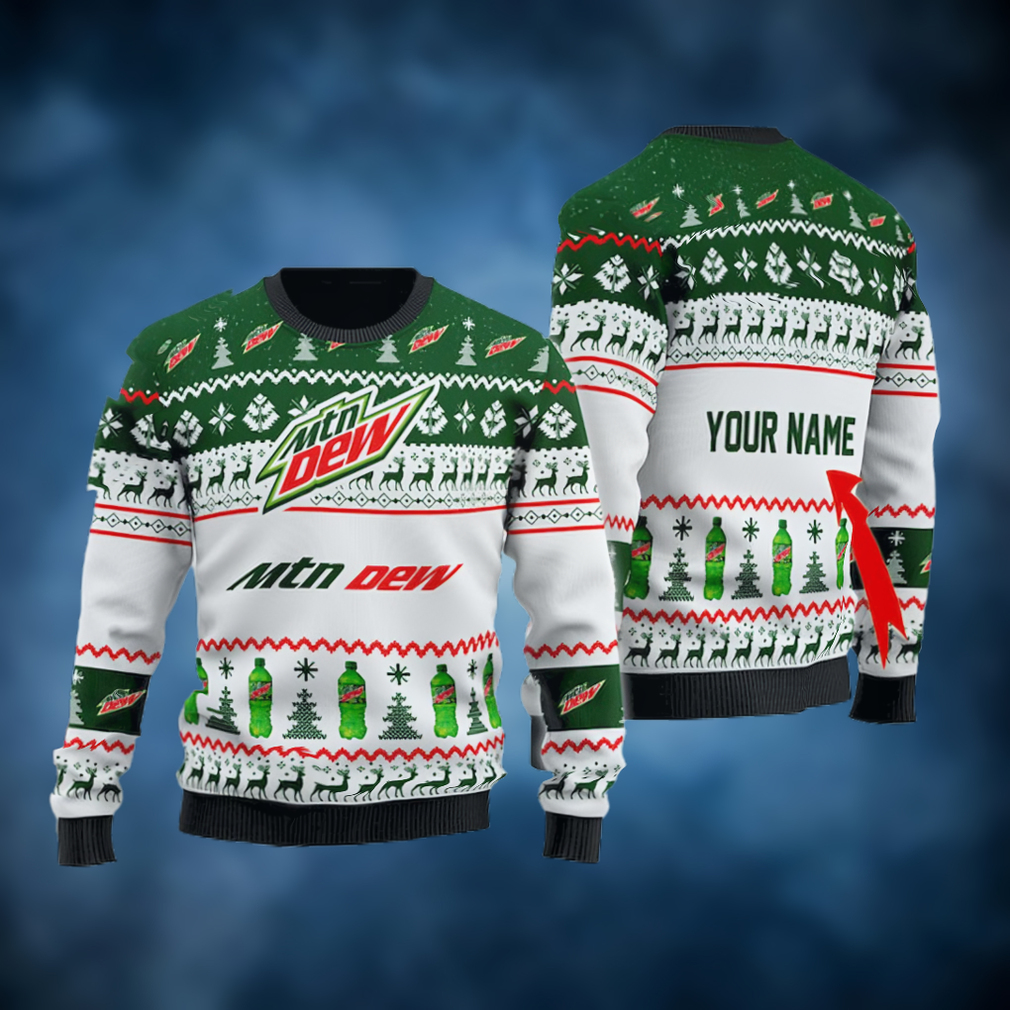 Personalized Mountain Dew Ugly Christmas Sweater Personalized Mountain Dew Ugly Christmas Sweater