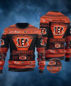 Personalized NFL Cincinnati Football Est 1967 Ugly Christmas Sweater Bengals Gifts