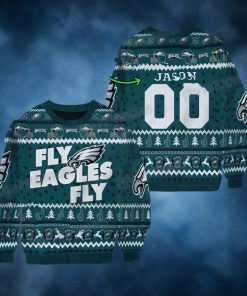 Personalized NFL Fly Eagles Fly Ugly Christmas Sweater Philadelphia Gifts