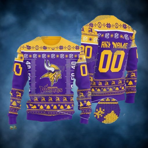 Personalized NFL Minnesota Vikings Ugly Christmas Sweater 3D Gift For Fan 1 768×768