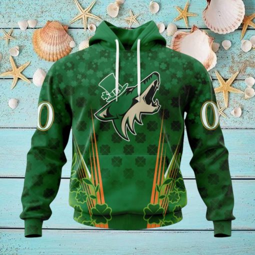 Personalized NHL Arizona Coyotes Full Green Design For St. Patrick’s Day Hoodie