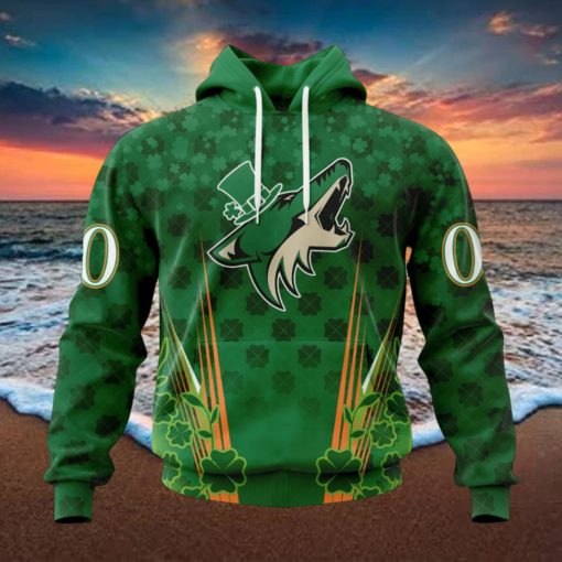 Personalized NHL Arizona Coyotes Full Green Design For St. Patrick’s Day Hoodie