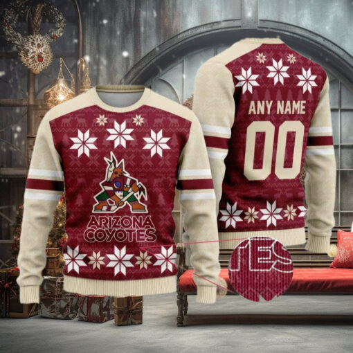 Personalized NHL Arizona Coyotes Sweater, Xmas Gift Custom Family Outfit