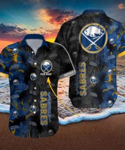 Personalized NHL Buffalo Sabres Palm Leafs Hawaiian Button Up Shirt