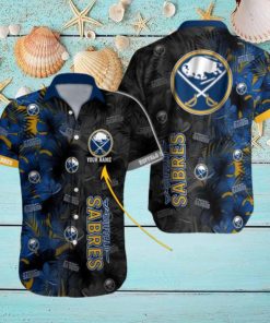 Personalized NHL Buffalo Sabres Palm Leafs Hawaiian Button Up Shirt