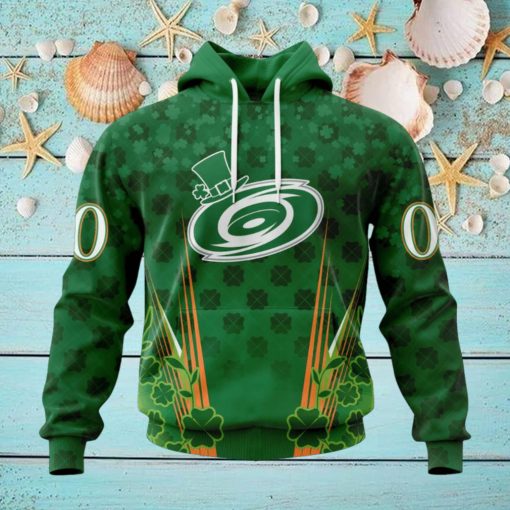 Personalized NHL Carolina Hurricanes Full Green Design For St. Patrick’s Day Hoodie