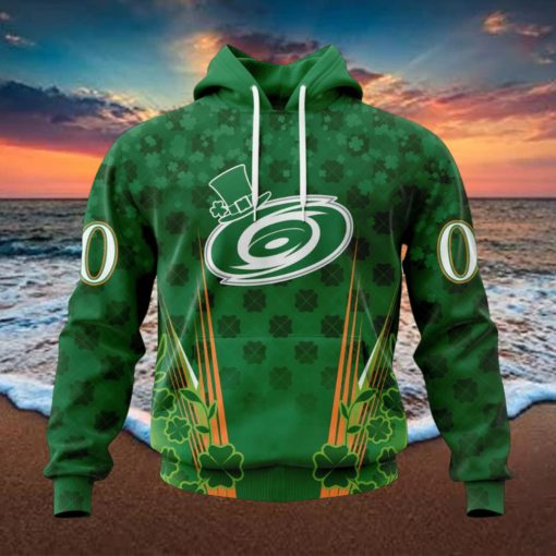 Personalized NHL Carolina Hurricanes Full Green Design For St. Patrick’s Day Hoodie