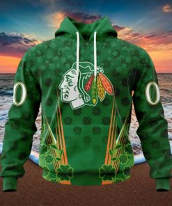 Personalized NHL Chicago Blackhawks Full Green Design For St. Patrick’s Day Hoodie