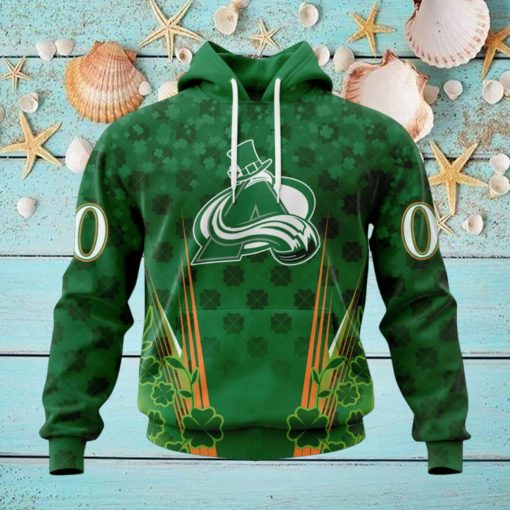 Personalized NHL Colorado Avalanche Full Green Design For St. Patrick’s Day Hoodie