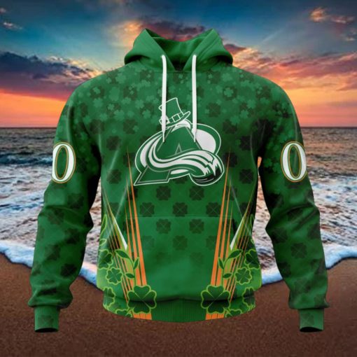 Personalized NHL Colorado Avalanche Full Green Design For St. Patrick’s Day Hoodie