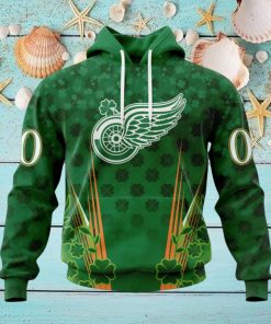 Personalized NHL Detroit Red Wings Full Green Design For St. Patrick’s Day Hoodie