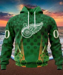 Personalized NHL Detroit Red Wings Full Green Design For St. Patrick’s Day Hoodie