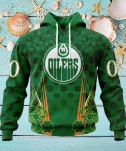 Personalized NHL Edmonton Oilers Full Green Design For St. Patrick’s Day Hoodie