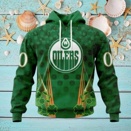 Personalized NHL Edmonton Oilers Full Green Design For St. Patrick’s Day Hoodie