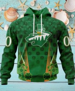 Personalized NHL Minnesota Wild Full Green Design For St. Patrick’s Day Hoodie