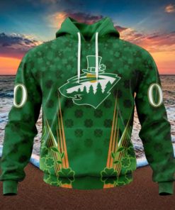 Personalized NHL Minnesota Wild Full Green Design For St. Patrick’s Day Hoodie