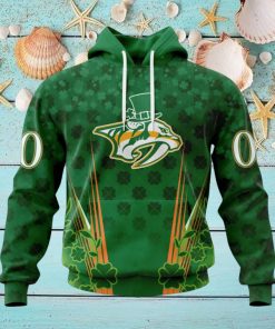 Personalized NHL Nashville Predators Full Green Design For St. Patrick’s Day Hoodie