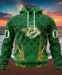 Personalized NHL Nashville Predators Full Green Design For St. Patrick’s Day Hoodie