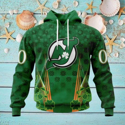 Personalized NHL New Jersey Devils Full Green Design For St. Patrick’s Day Hoodie