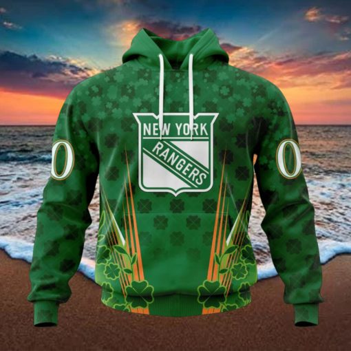 Personalized NHL New York Rangers Full Green Design For St. Patrick’s Day Hoodie