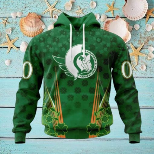 Personalized NHL Ottawa Senators Full Green Design For St. Patrick’s Day Hoodie