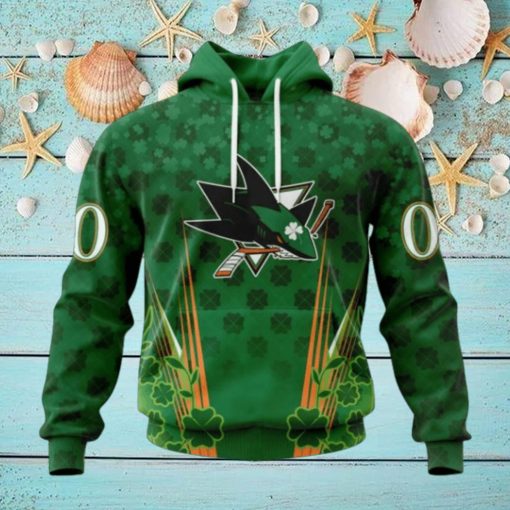 Personalized NHL San Jose Sharks Full Green Design For St. Patrick’s Day Hoodie