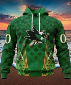 Personalized NHL San Jose Sharks Full Green Design For St. Patrick’s Day Hoodie