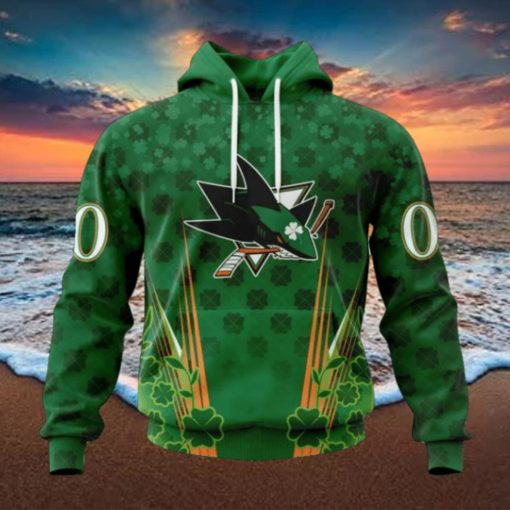 Personalized NHL San Jose Sharks Full Green Design For St. Patrick’s Day Hoodie