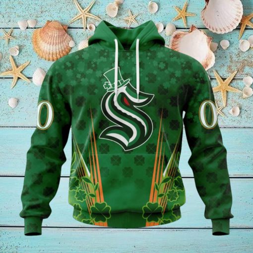 Personalized NHL Seattle Kraken Full Green Design For St. Patrick’s Day Hoodie