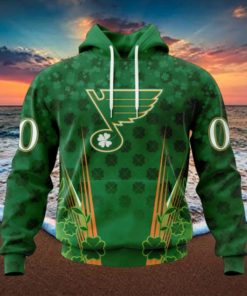 Personalized NHL St. Louis Blues Full Green Design For St. Patrick’s Day Hoodie