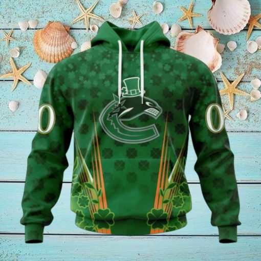 Personalized NHL Vancouver Canucks Full Green Design For St. Patrick’s Day Hoodie