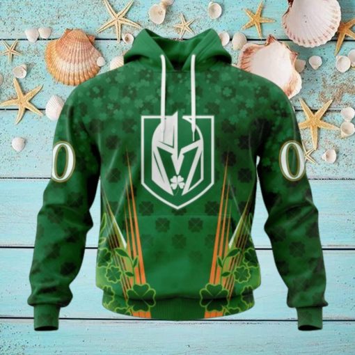 Personalized NHL Vegas Golden Knights Full Green Design For St. Patrick’s Day Hoodie