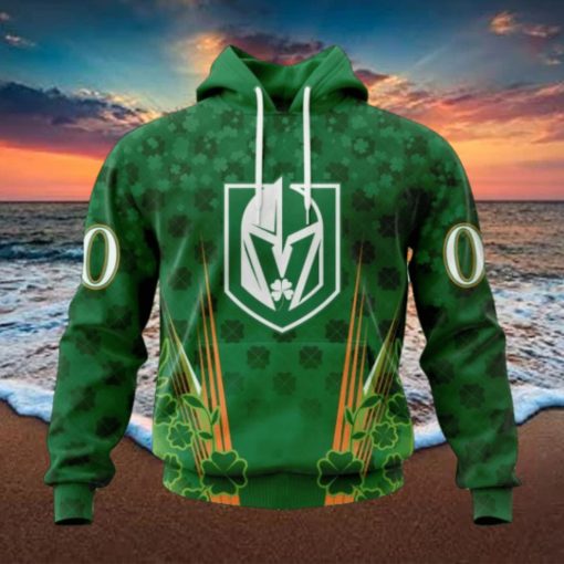 Personalized NHL Vegas Golden Knights Full Green Design For St. Patrick’s Day Hoodie
