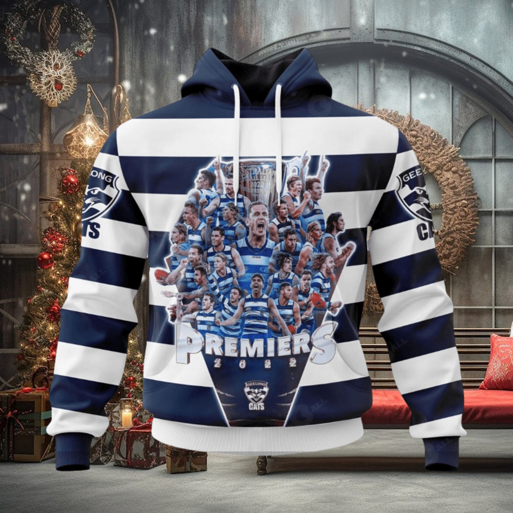 Personalized Name And Number AFL Geelong Cats 2023 PREMIERS Hoodie Sweatshirt 3D Personalized Name And Number AFL Geelong Cats 2023 PREMIERS Hoodie Sweatshirt 3D
