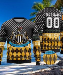 Personalized Name And Number Newcastle United 3D Ugly Christmas Sweater Christmas Holiday Gift