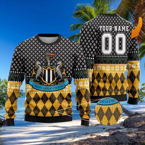 Personalized Name And Number Newcastle United 3D Ugly Christmas Sweater Christmas Holiday Gift