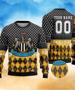 Personalized Name And Number Newcastle United 3D Ugly Christmas Sweater Christmas Holiday Gift