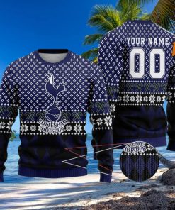 Personalized Name And Number Tottenham Hotspur 3D Ugly Christmas Sweater Christmas Holiday Gift