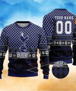 Personalized Name And Number Tottenham Hotspur 3D Ugly Christmas Sweater Christmas Holiday Gift