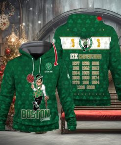 Personalized Name Boston Celtics 17x Champions City Background Green Hoodie Sweathoodie, sweater, longsleeve, shirt v-neck, t-shirt 3D