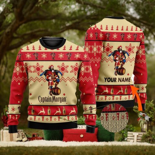 Personalized Name Captain Morgan 3D All Over Printed Christmas Ugly Sweater Men And Women Gift