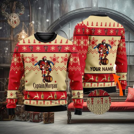 Personalized Name Captain Morgan 3D All Over Printed Christmas Ugly Sweater Men And Women Gift